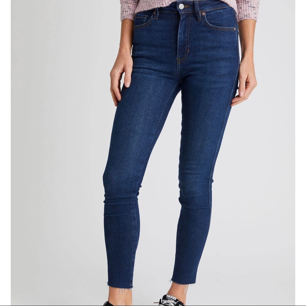 Free People Ankle Length Raw Hem High Rise Skinny Jeans Size 26